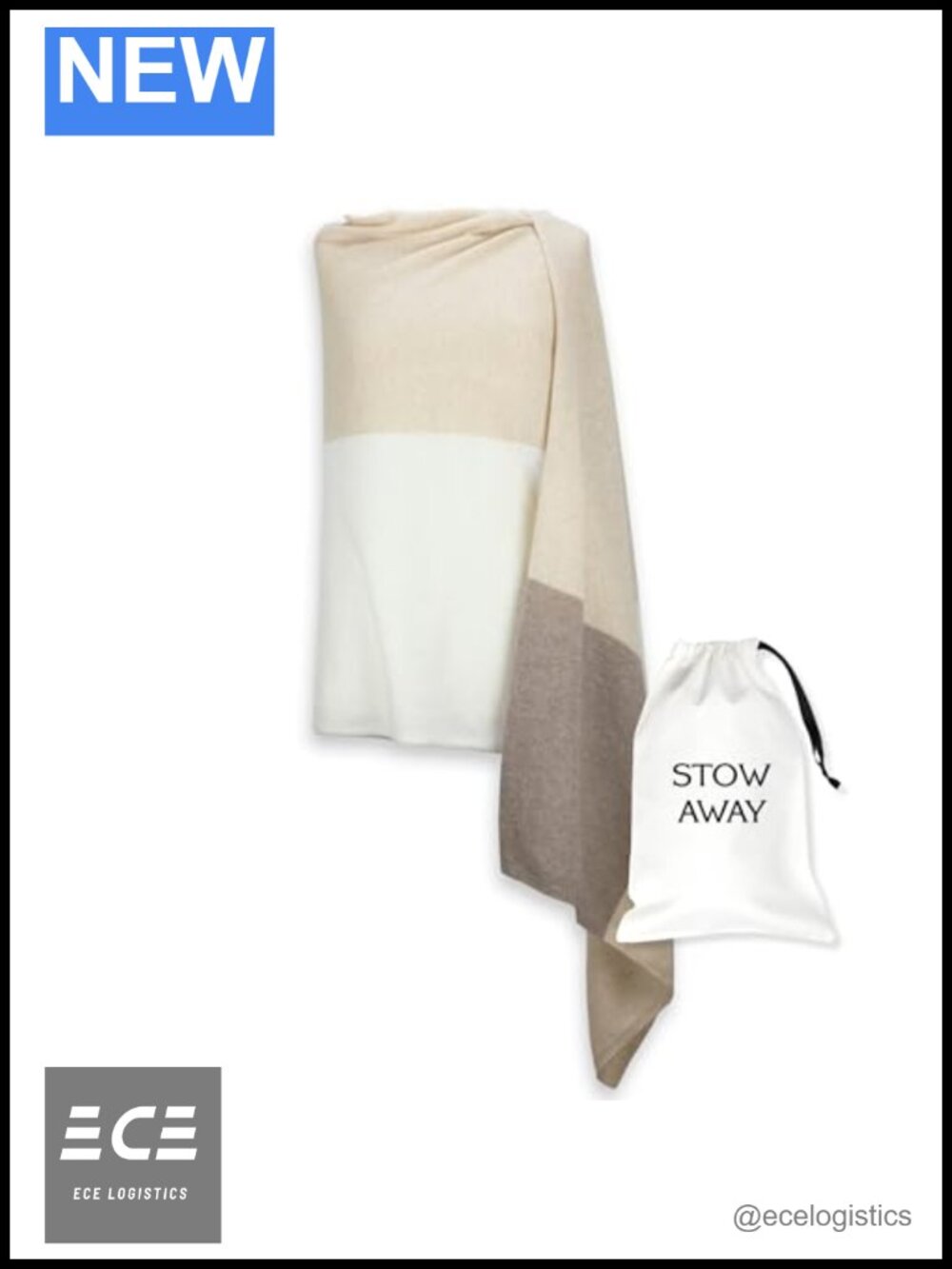 100% Cashmere Travel Wrap 72"x28" Lightweight Colorblock Shawl Scarf
